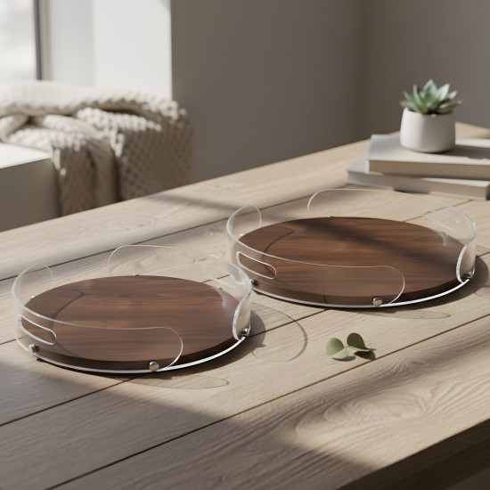 Wooden Tray Set 2 Pcs